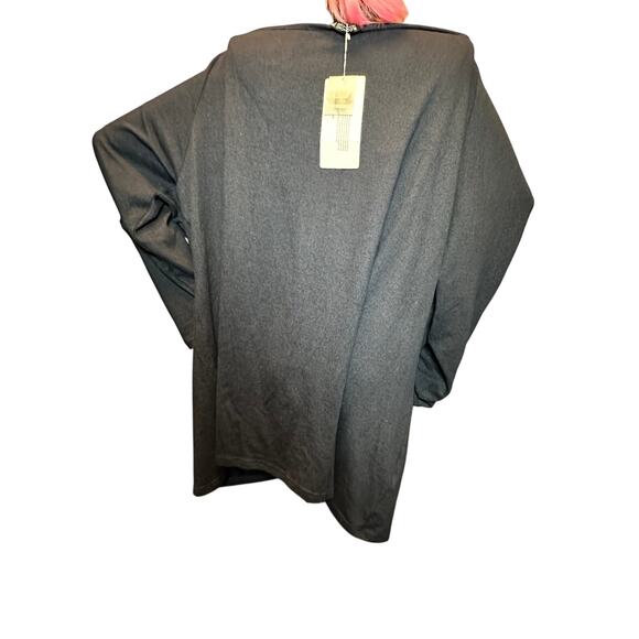 Size 28 5x Plus Size BloomChic Blue Off Shoulder Button Detail Stretchy Sweater - Picture 5 of 8